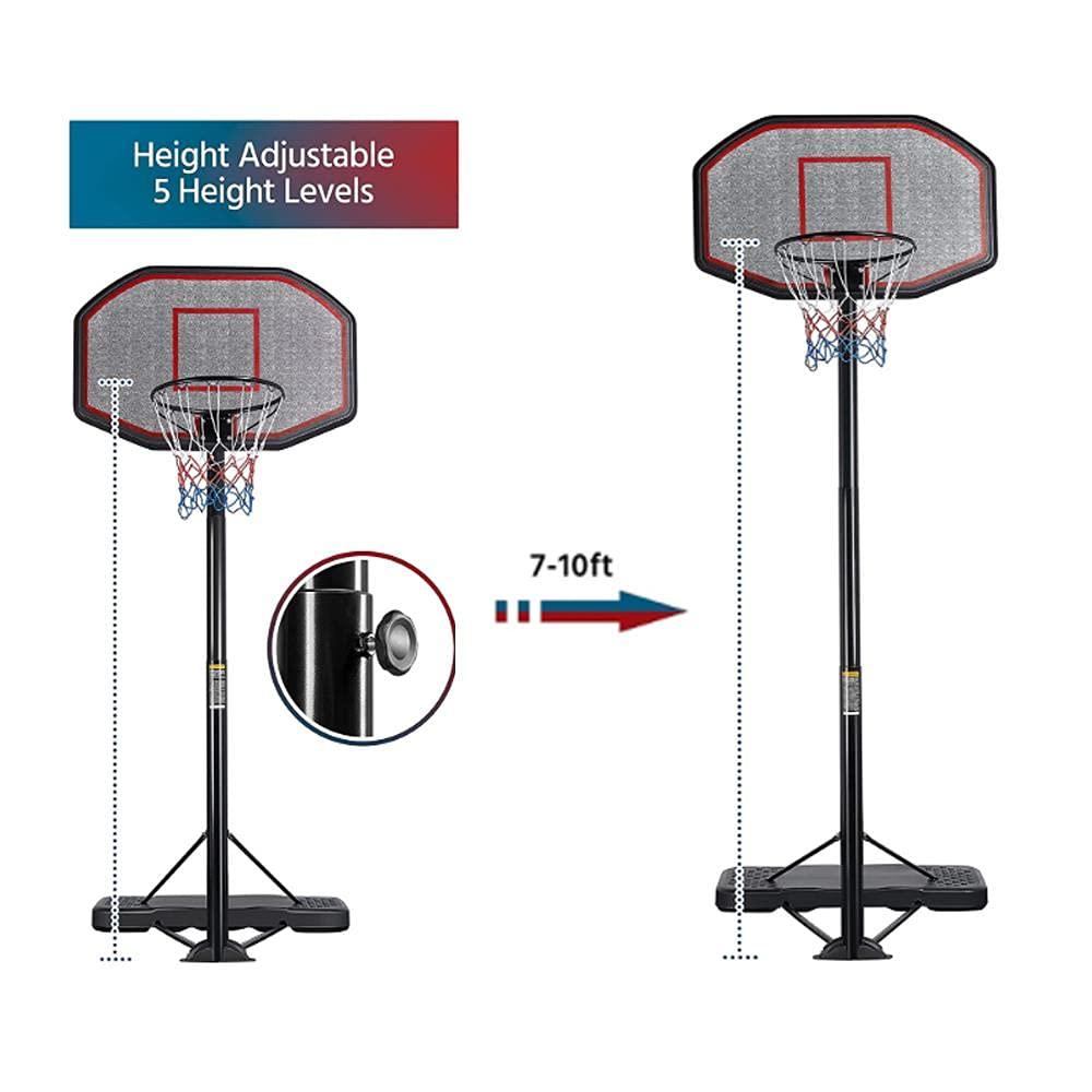 Yaheetech Basketball Hoop Outdoor for Adults Portable Basketball Hoop Basketball Goals Indoor 9-12ft Height Adjustable Basketball Court Stand with 43 inch Basketball Backboard C21