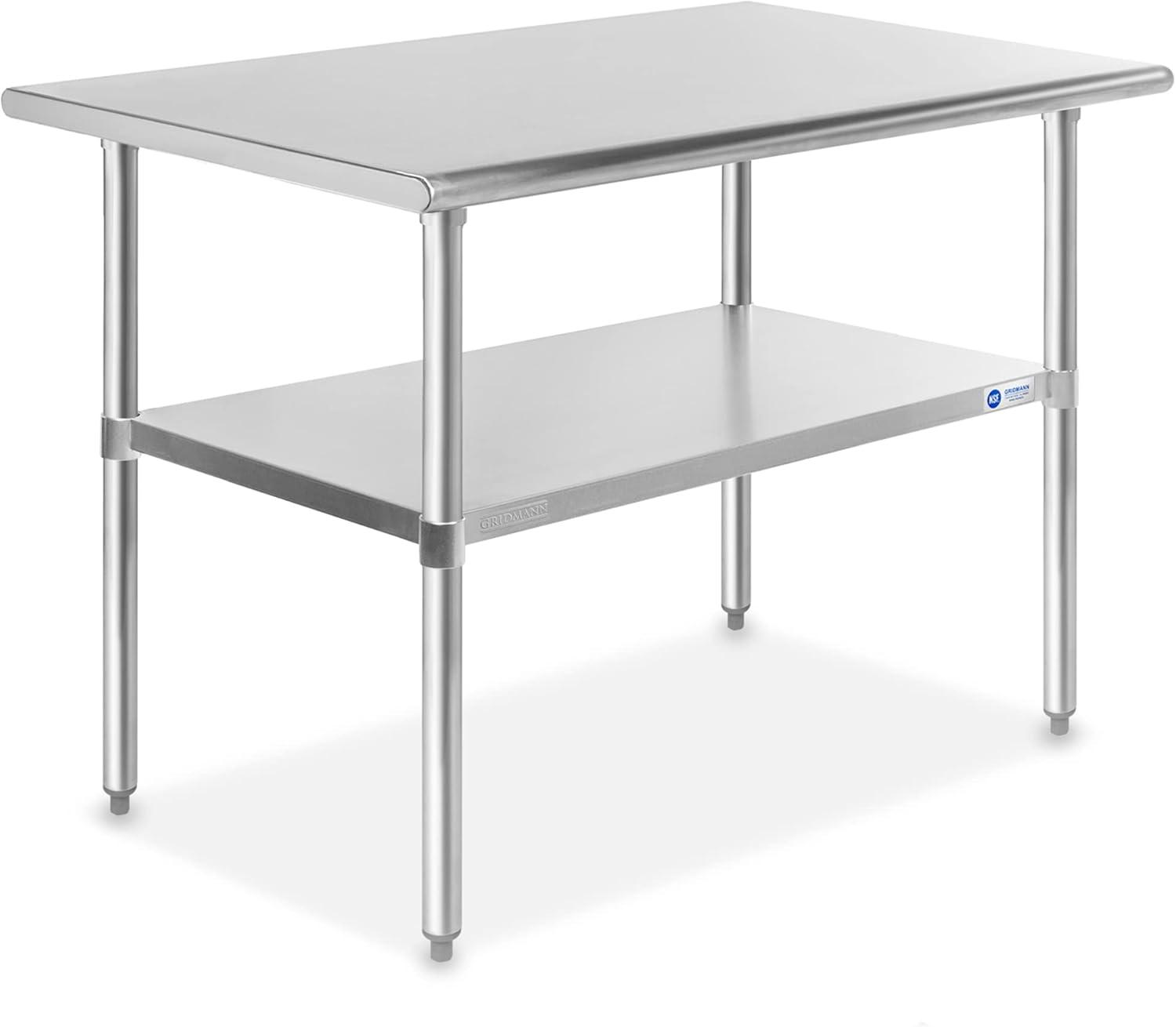 30" D x 34.5" H Stainless Steel Prep Station with Undershelf