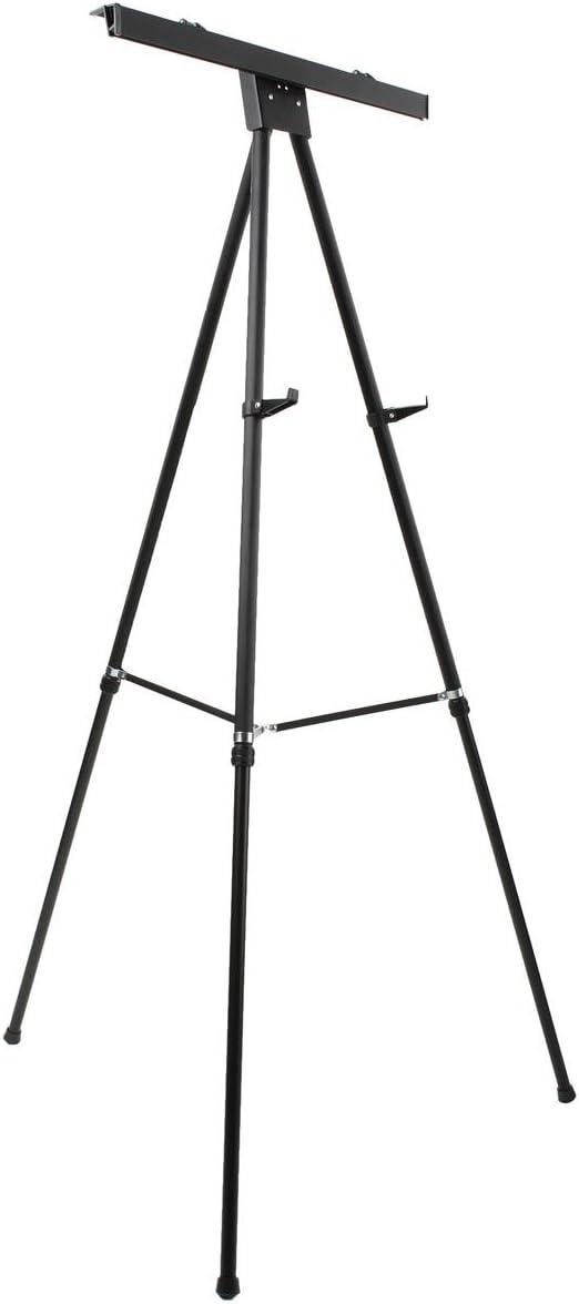 Floor Easel for Art or Display, Adjustable Height, with 36" x 48" Snap Frame (Black Aluminum) (EASSF3648B)