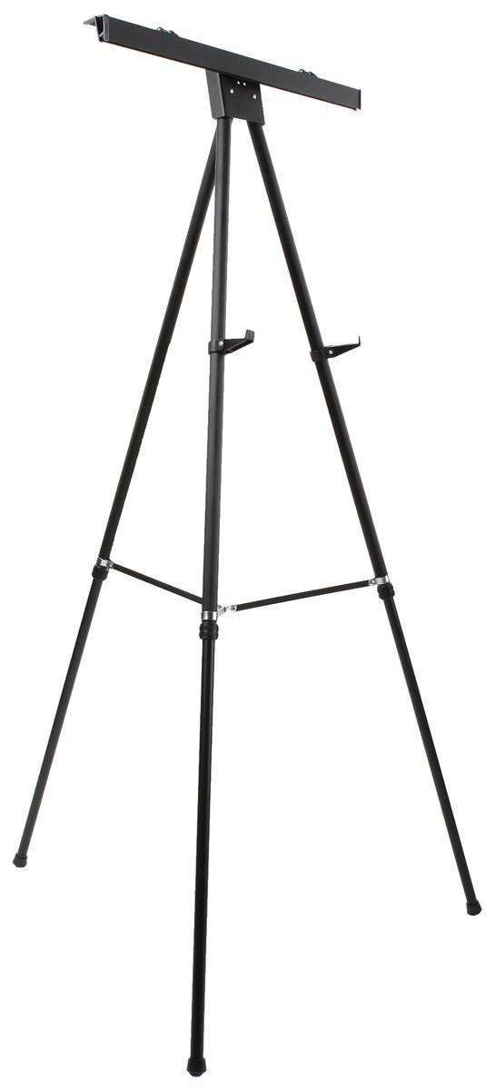 Floor Easel for Art or Display, Adjustable Height, with 36" x 48" Snap Frame (Black Aluminum) (EASSF3648B)