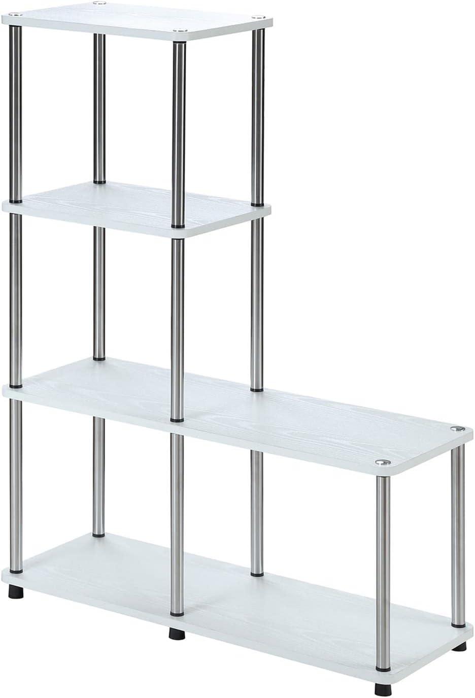 Convenience Concepts Designs2Go 4 Tier L Bookshelf, White