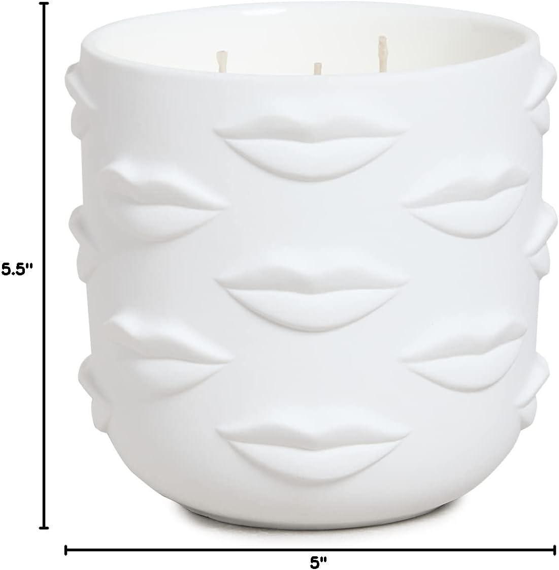 Jonathan Adler Muse Bergamot, Mandarin, Marine, Pepper, Violet, Rose, Cedarwood, Amber, Sandalwood, And Suede. Scented Designer Candle with Porcelain Holder