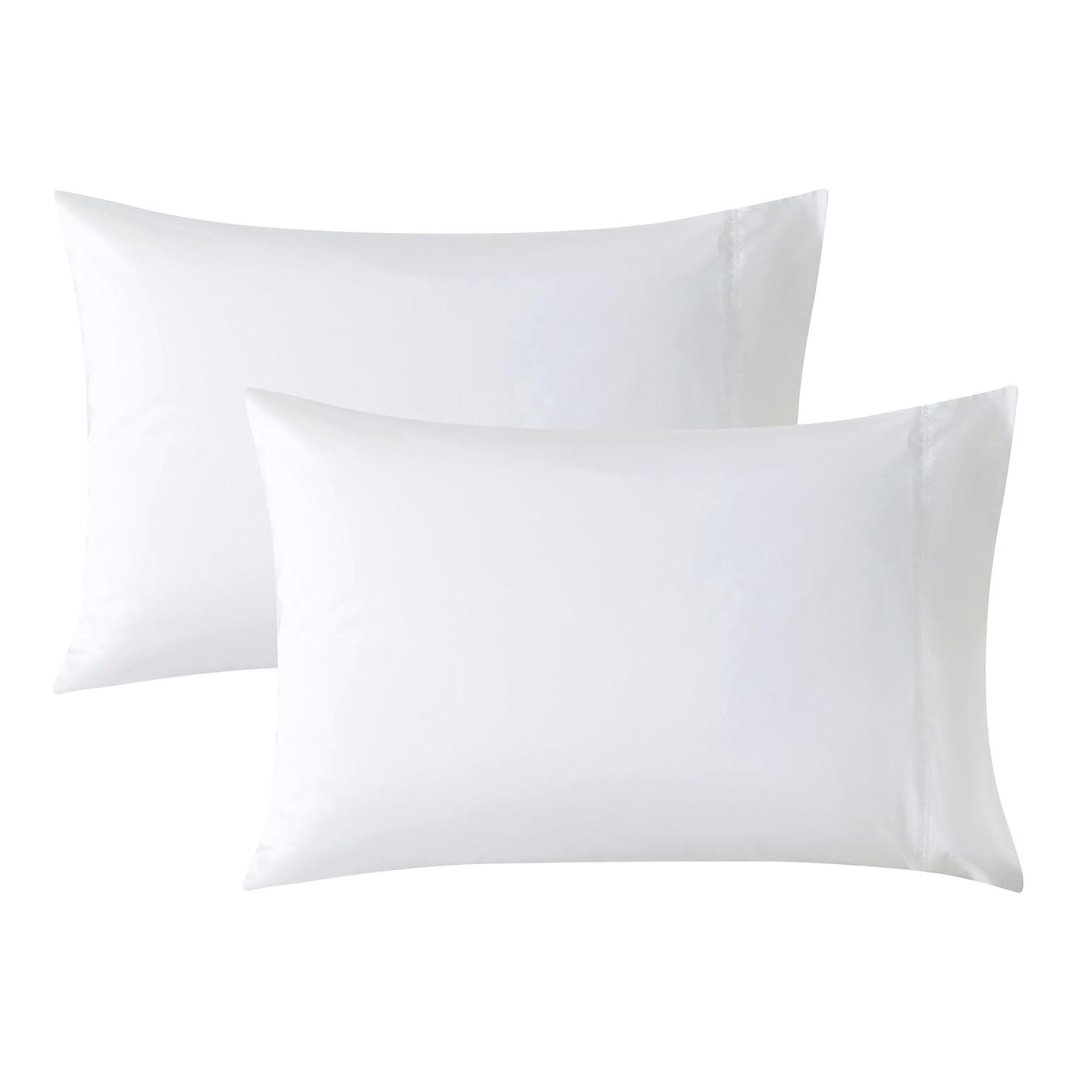 Queen Size Pillow Cases Set of 2 - White Queen Pillowcase 2 Pack with Envelope Closure, Soft Brushed Microfiber Bed Pillow Case Cover, 20x30 inches White Queen (20" x 30")
