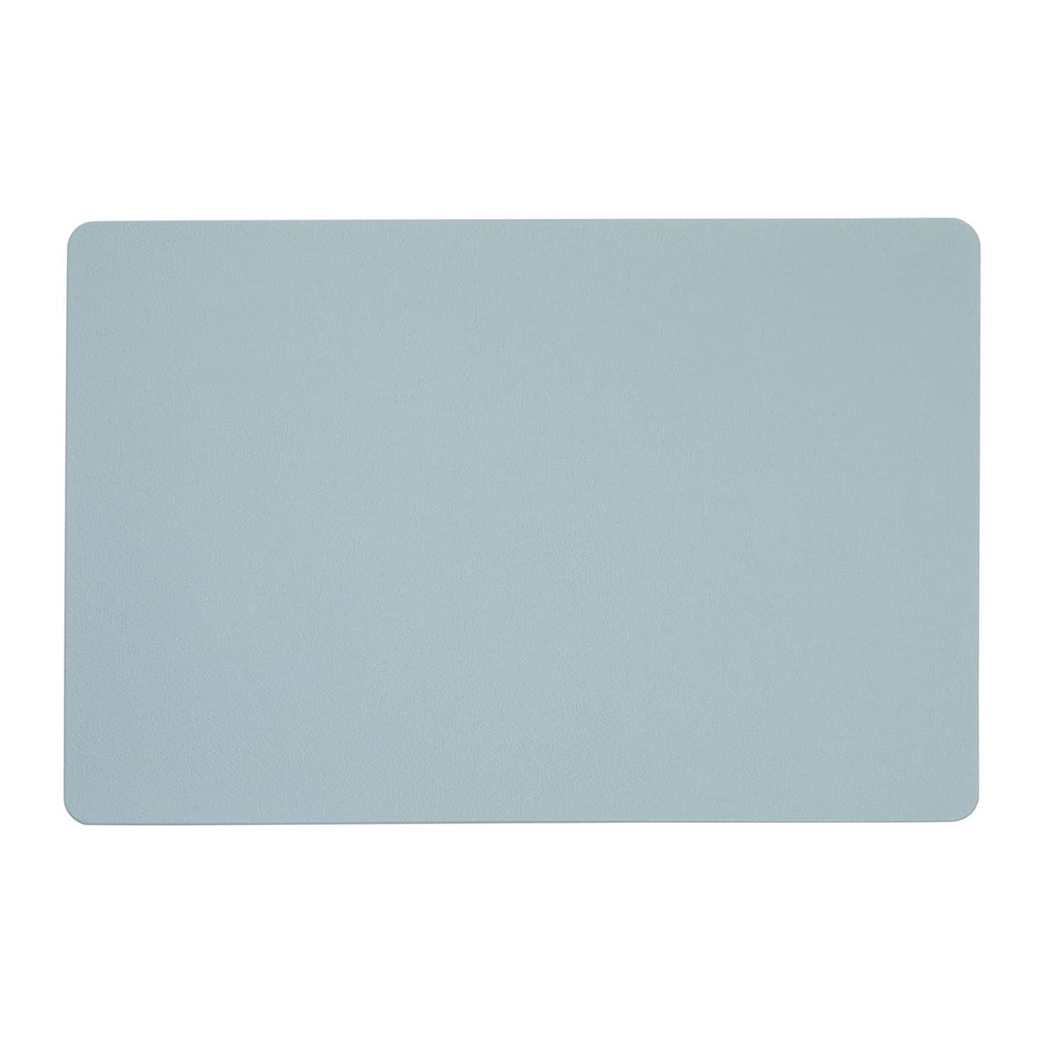 Juvale Set of 6 Blue Faux Leather Placemats for Dining Table, 17.75 x 11.75 Inches - Durable, Stylish, and Easy to Clean