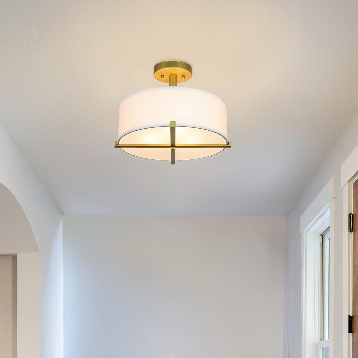 Fabric Semi Flush Mount