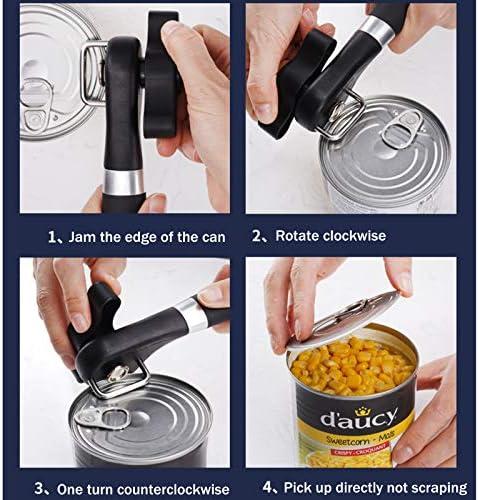 Safe Cut Can Opener, Smooth Edge Can Opener - Can Opener handheld, Manual Can Opener, Ergonomic Smooth Edge, Food Grade Stainless Steel Cutting Can Opener for Kitchen & Restaurant