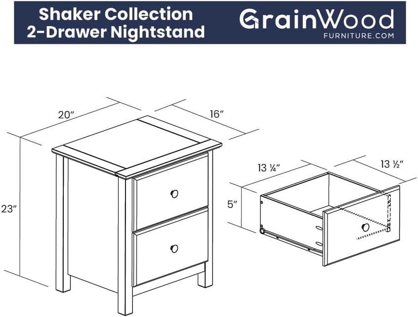 Shaker 20'' W Solid Wood Nightstand