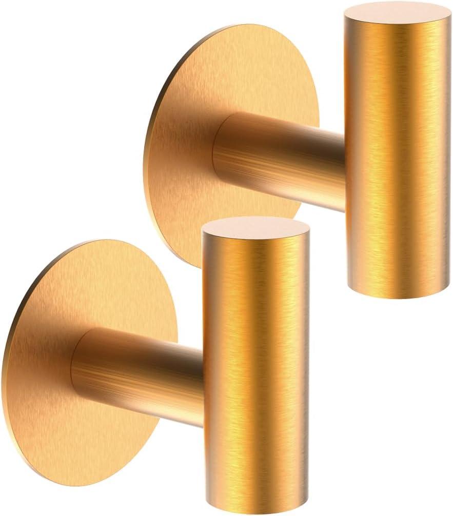 Brushed Gold Stainless Steel Wall Hooks Set