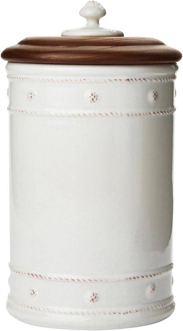 Juliska Berry & Thread Canister with Wooden Lid - Whitewash
