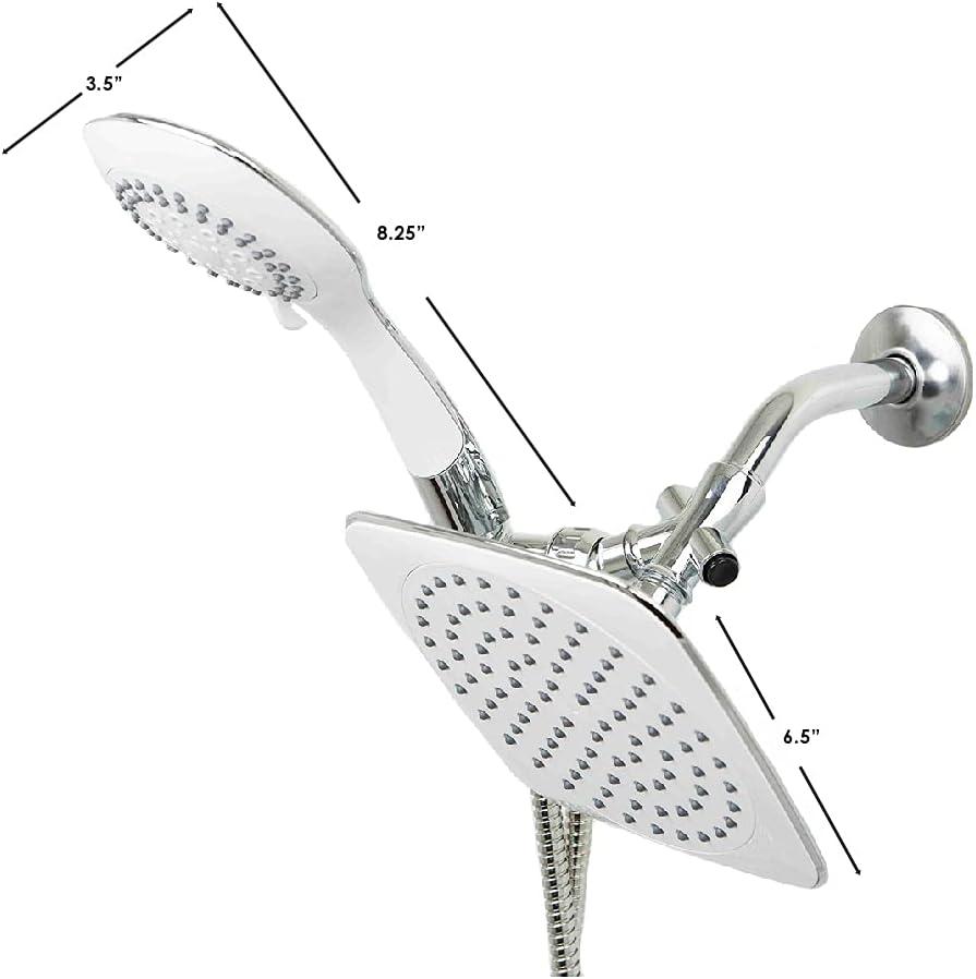 Sunbeam Dual Shower Massager and Head Set with Rainfall Setting, Chrome