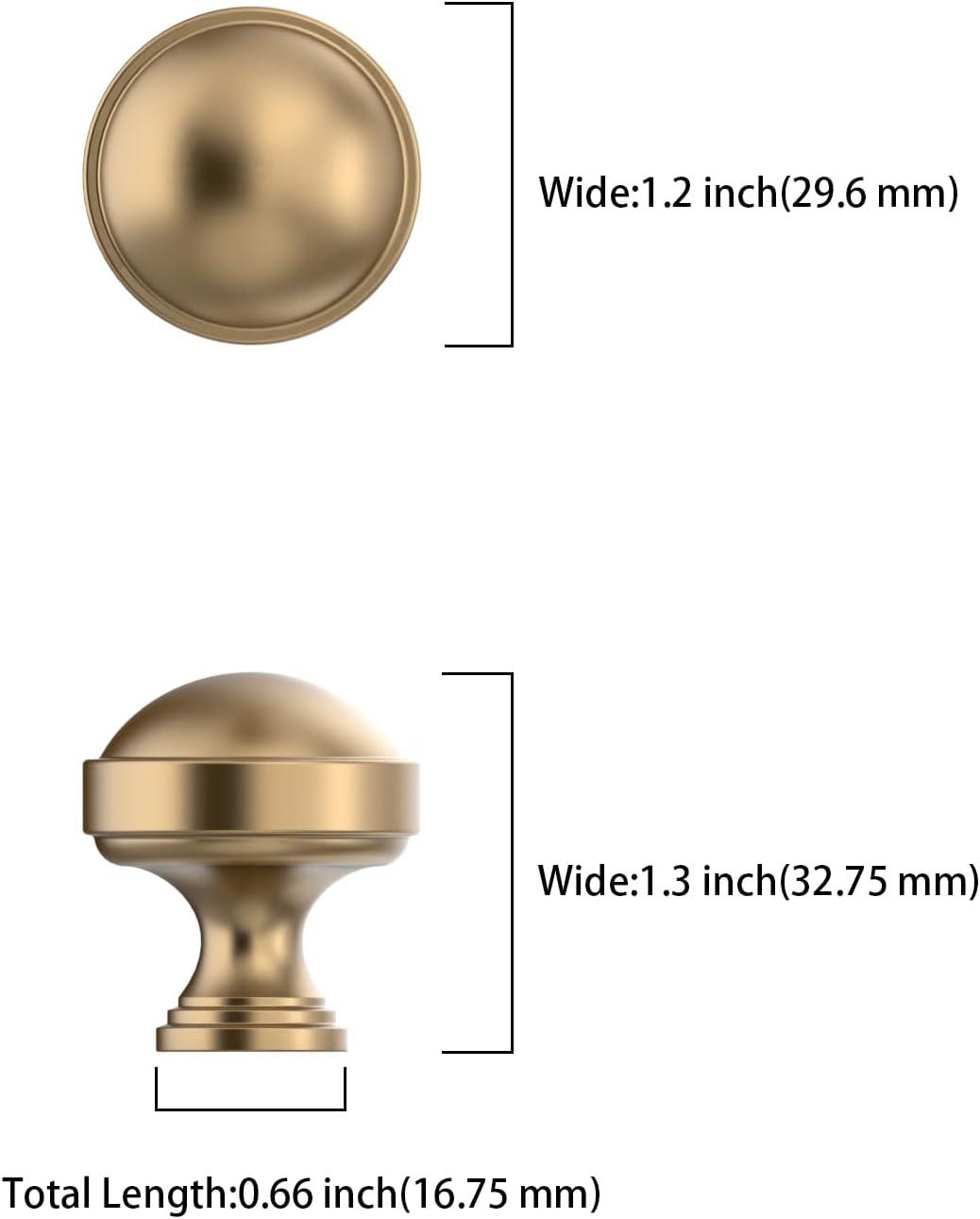 10 Pack Round Champagne Bronze Kitchen Cabinet Knobs