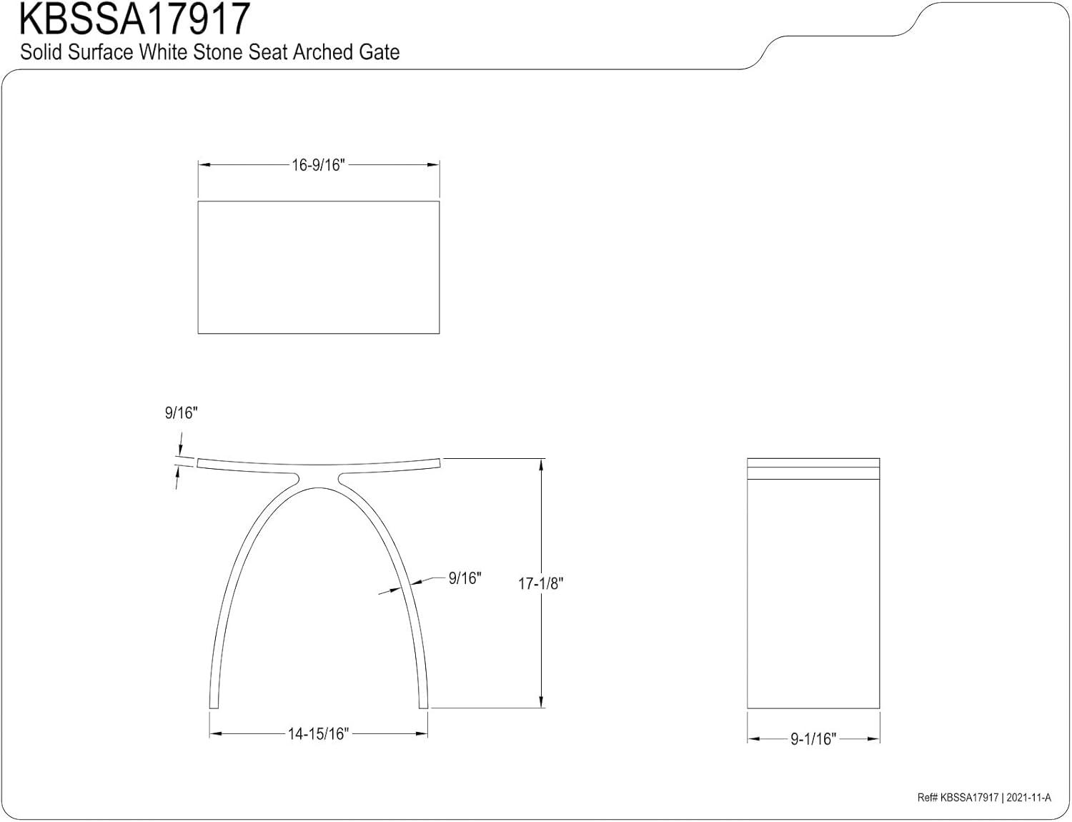 White Arched Solid Surface Bathroom Stool