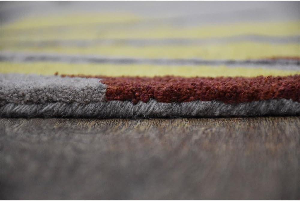 Rugsotic Carpets Hand Tufted Wool Eco-Friendly Area Rugs - 4'x6', Rectangle, Camel, Modern Contemporary Design, High Pile Handmade Anti Skid Rugs for Living Room, Bed Room (K00219)