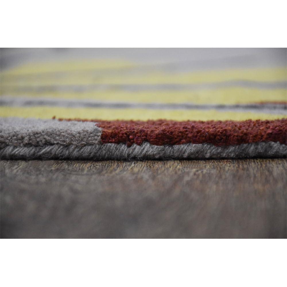 Rugsotic Carpets Hand Tufted Wool Eco-Friendly Area Rugs - 5'x8', Rectangle, Camel, Modern Contemporary Design, High Pile Handmade Anti Skid Rugs for Living Room, Bed Room (K00219)