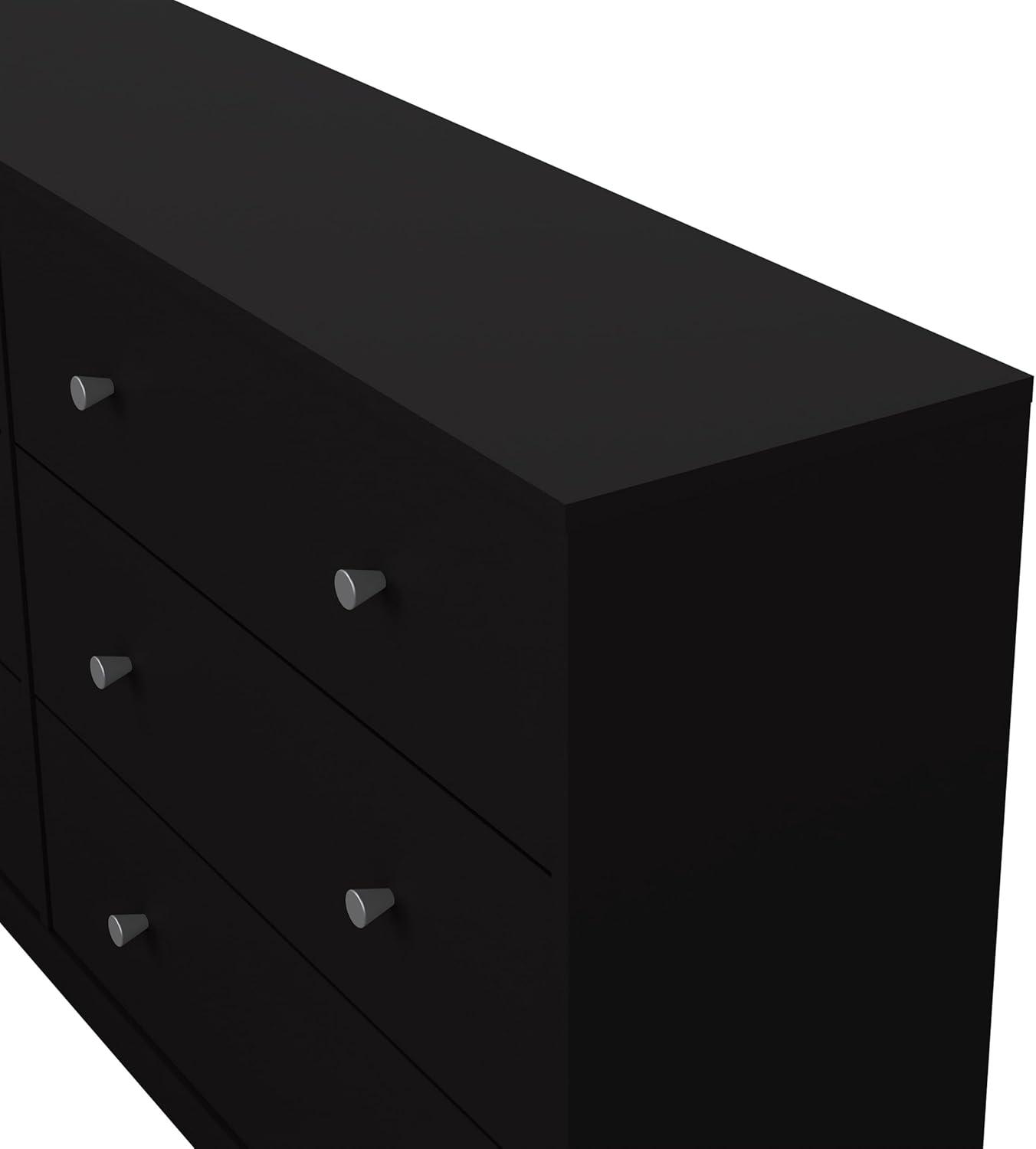 Tvilum Portland 6 Drawer Double Dresser, Black