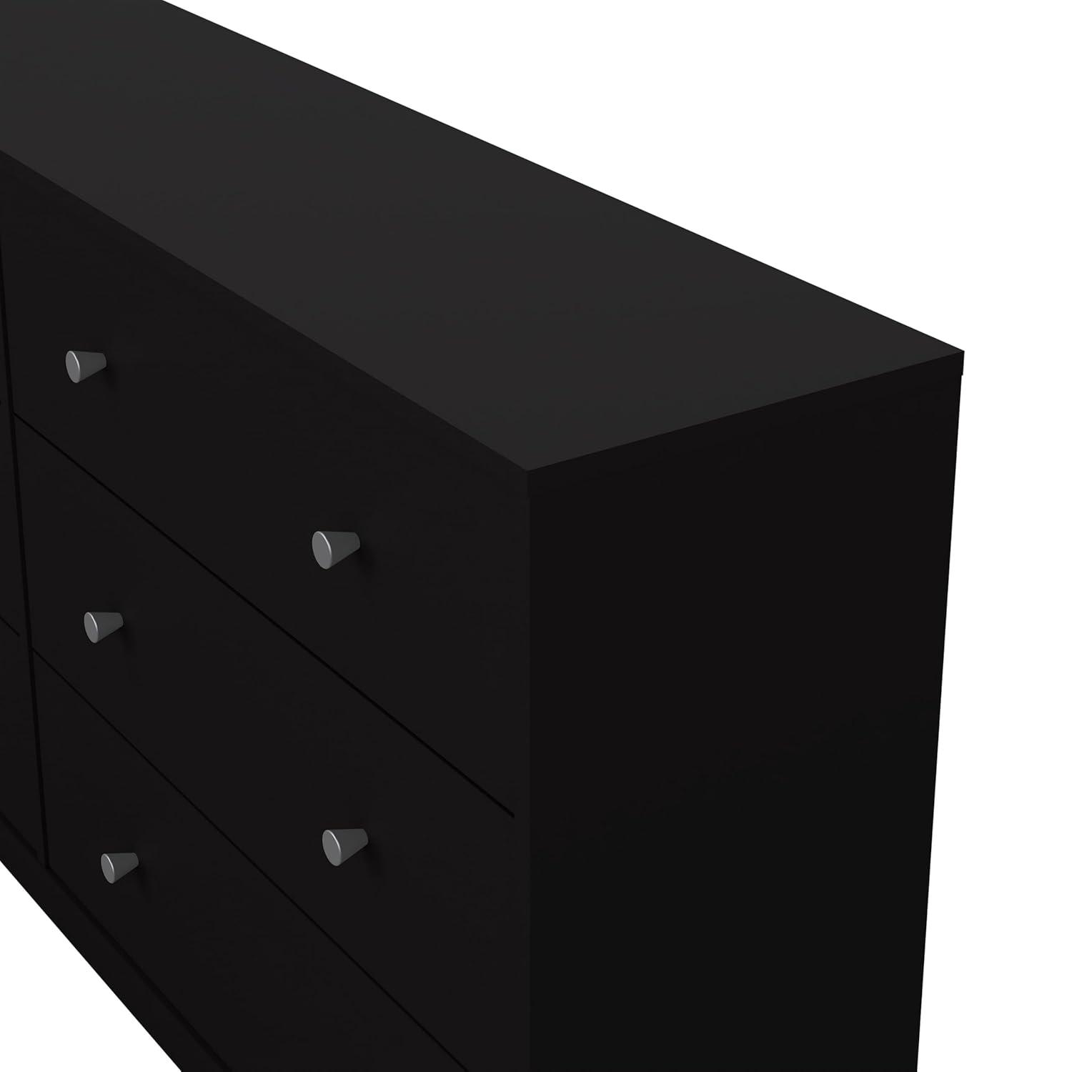 Tvilum Portland 6 Drawer Double Dresser, Black