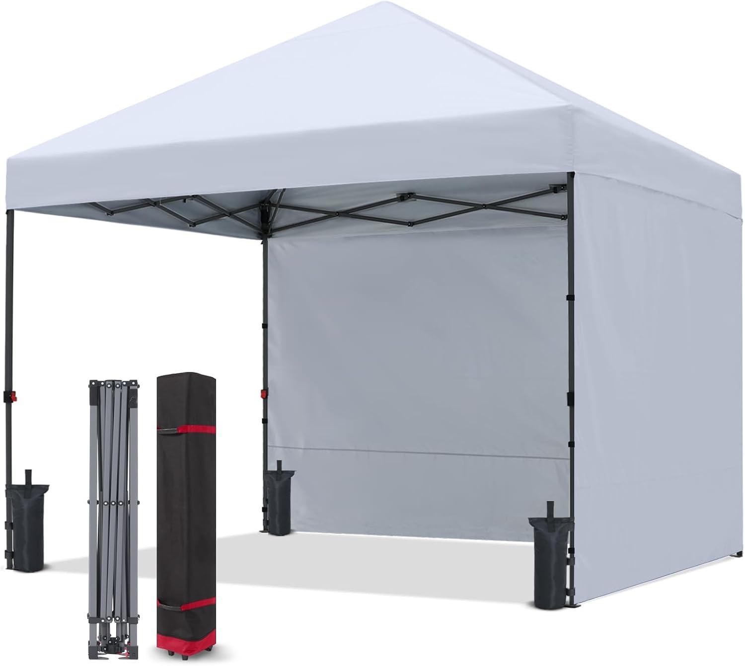 White 10x10 Pop Up Canopy Tent with Sidewalls