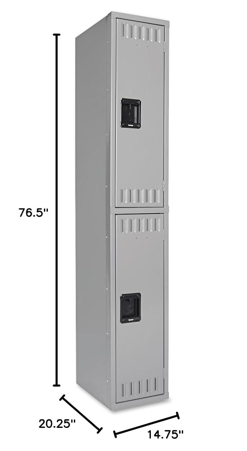 Medium Gray Heavy-Gauge Steel Double Tier Office Locker