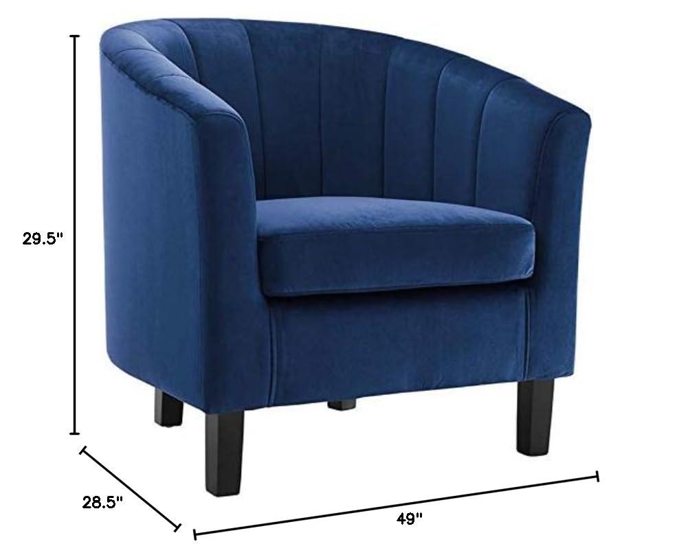 Modway Prospect Channel Tufted Performance Velvet Armchair in Navy