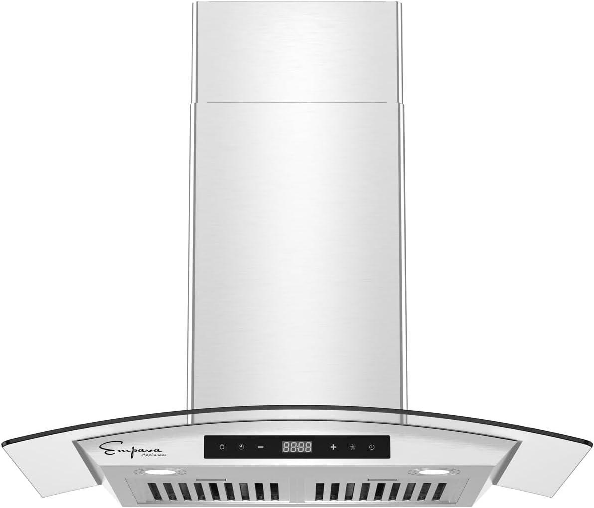 Empava 30" Metal 400 CFM Ducted (Vented) Island Range Hood with Baffle Filter