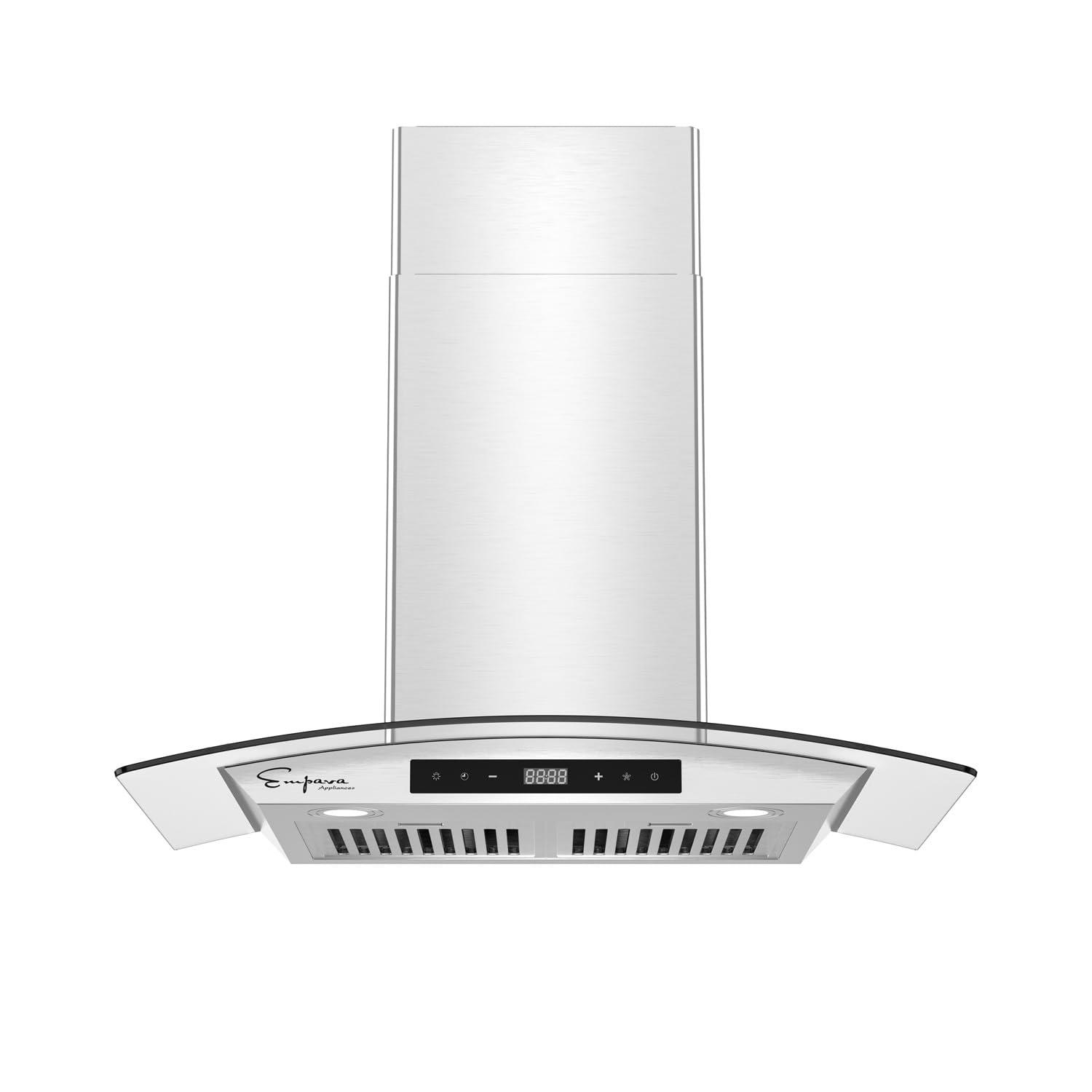 Empava 30" Metal 400 CFM Ducted (Vented) Island Range Hood with Baffle Filter