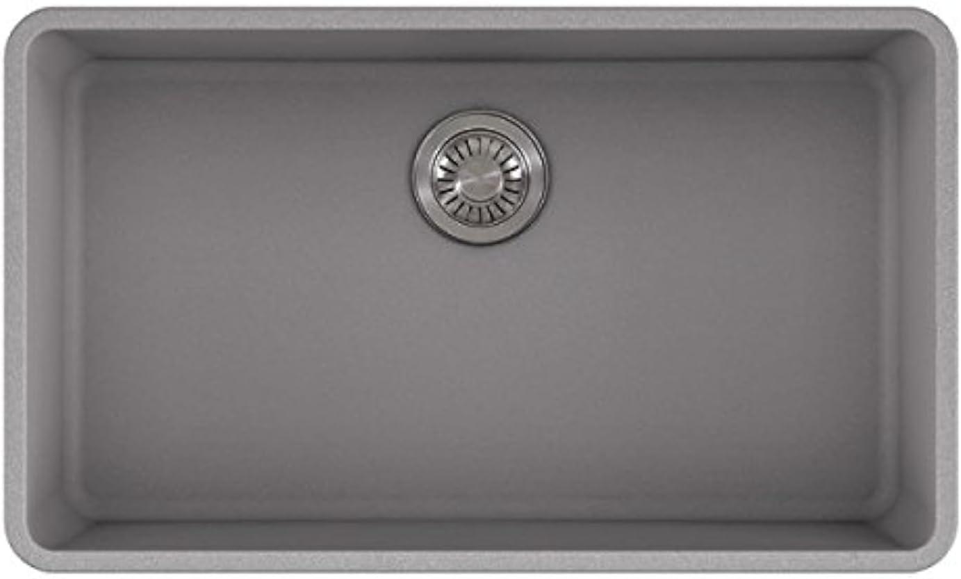 Shadow Gray Granite Undermount Single Bowl Kitchen Sink