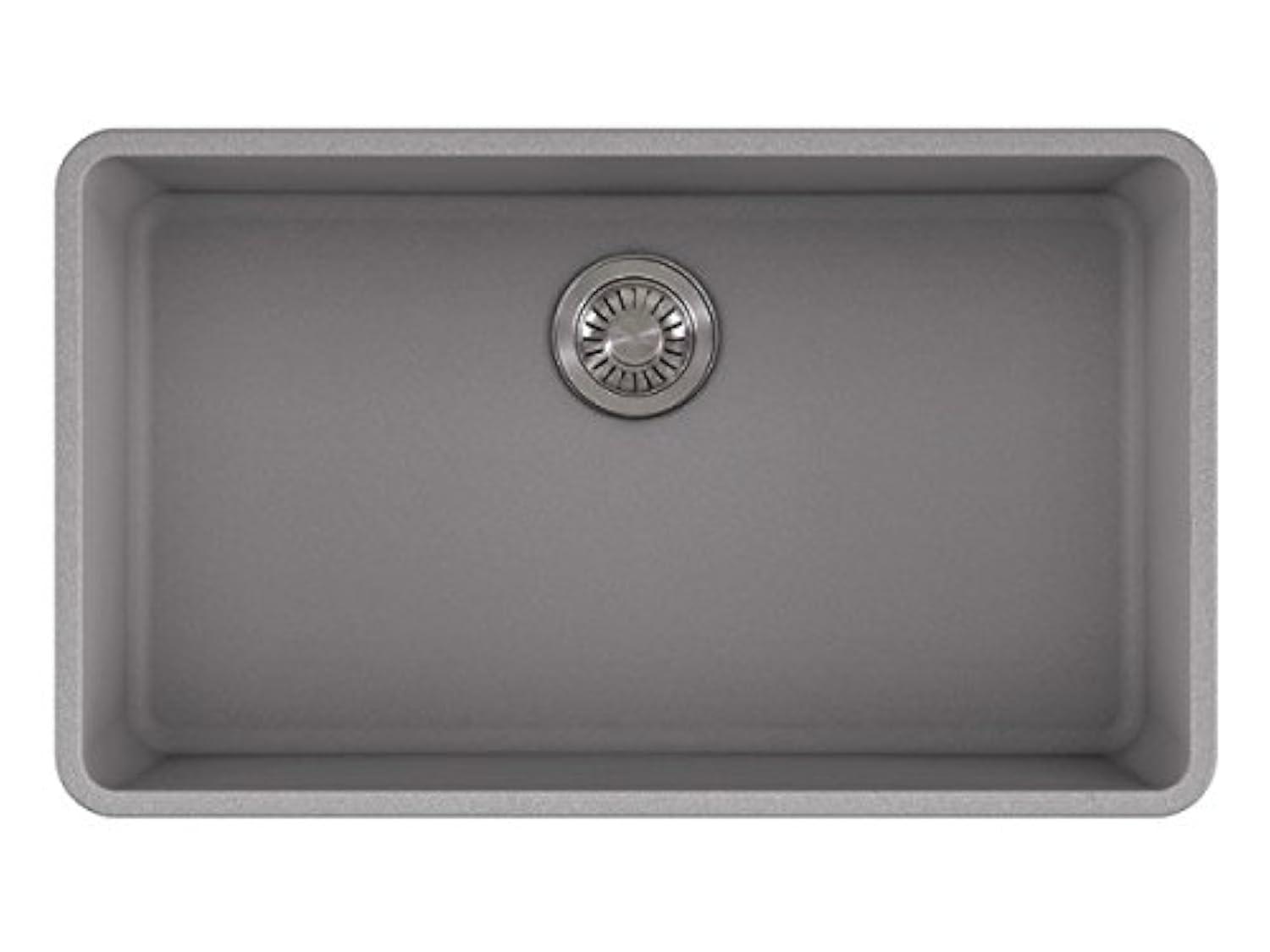 Shadow Gray Granite Undermount Single Bowl Kitchen Sink