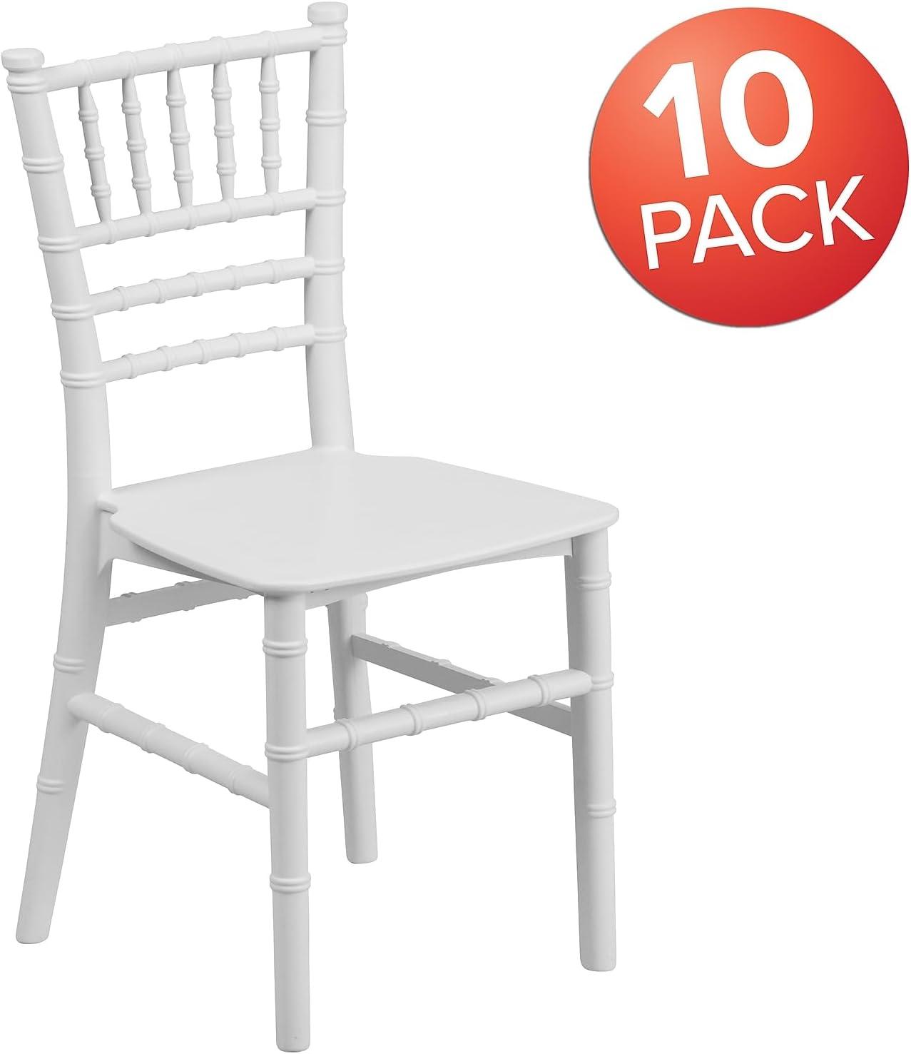 Elegant Kids White Resin Chiavari Event Chair Set