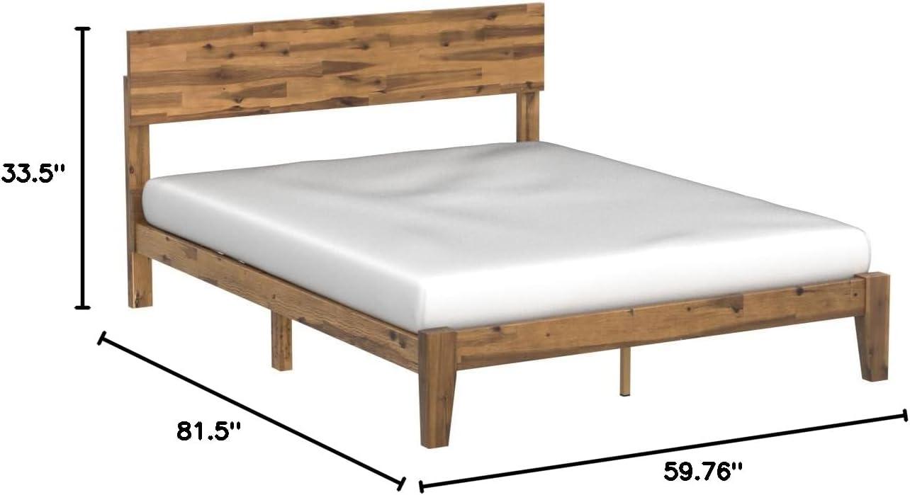 Julia Queen Solid Wood Platform Bed Frame with Headboard