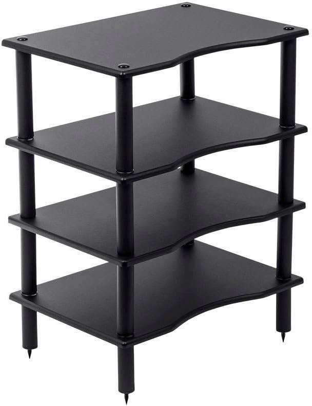Monolith 4 Tier/Shelf Audio Stand - Black | Open Air Storage, Modular Design, Sturdy, Compatible With Bose, Polk, Sony, Yamaha, Pioneer and others
