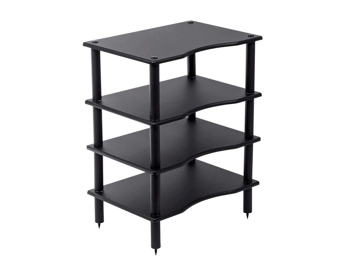 Monolith 4 Tier/Shelf Audio Stand - Black | Open Air Storage, Modular Design, Sturdy, Compatible With Bose, Polk, Sony, Yamaha, Pioneer and others