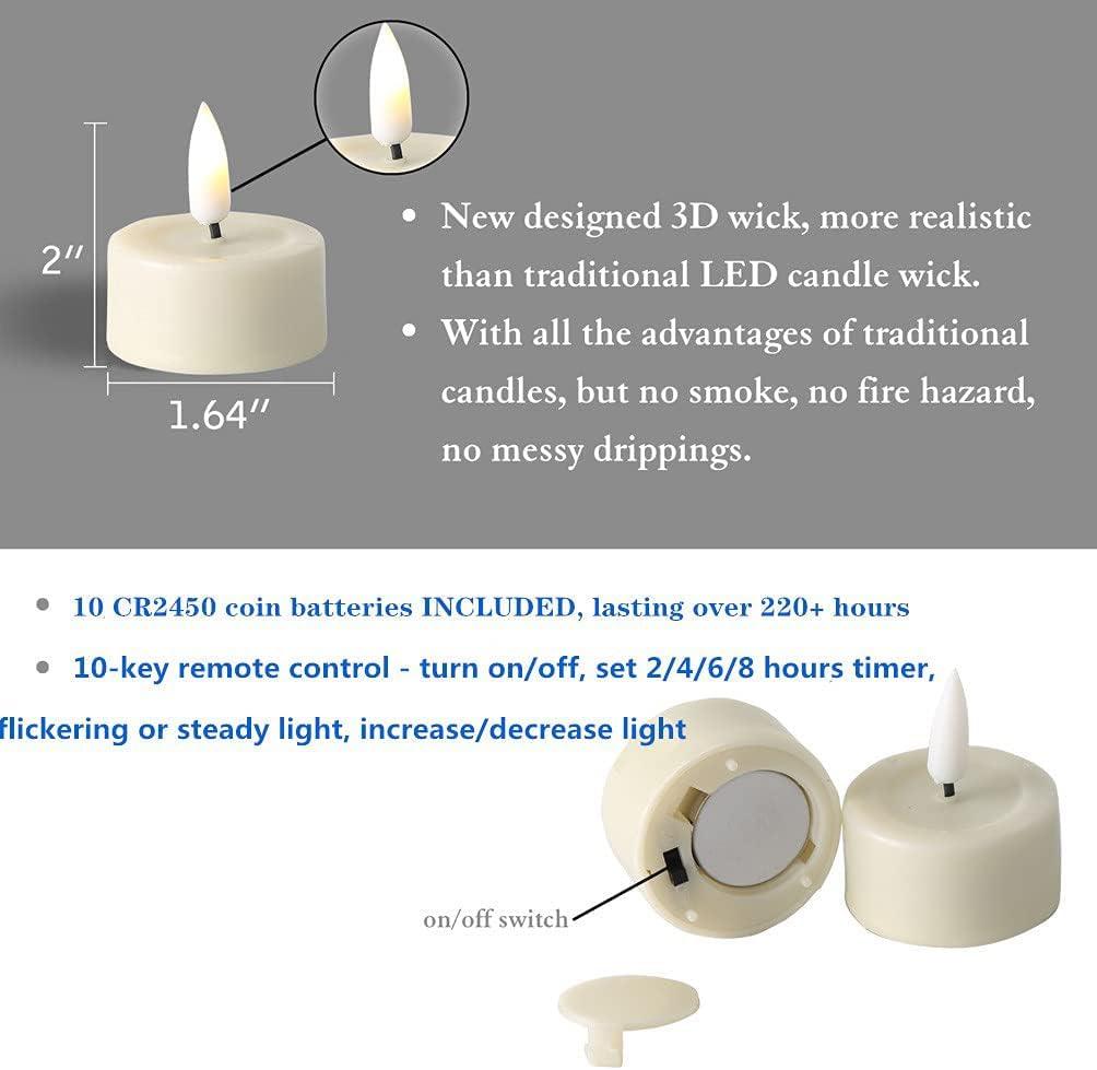 Ivory Flameless LED Votive Candles with Remote, Set of 10