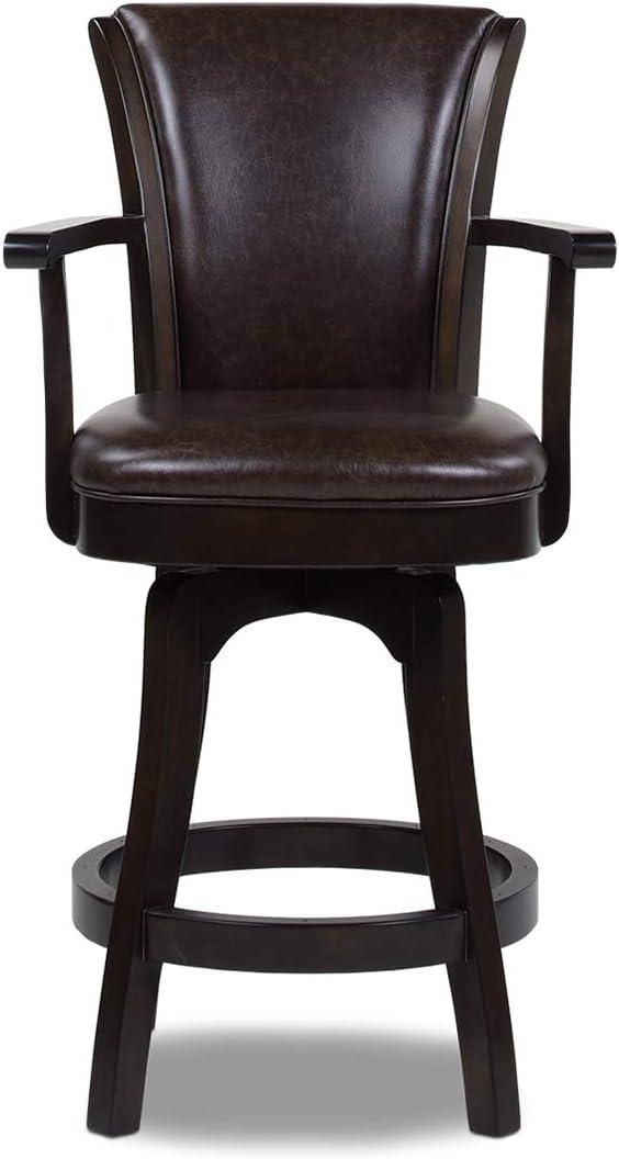 Williams 27" Swivel Counter Height Bar Stool Vintage Brown Faux Leather