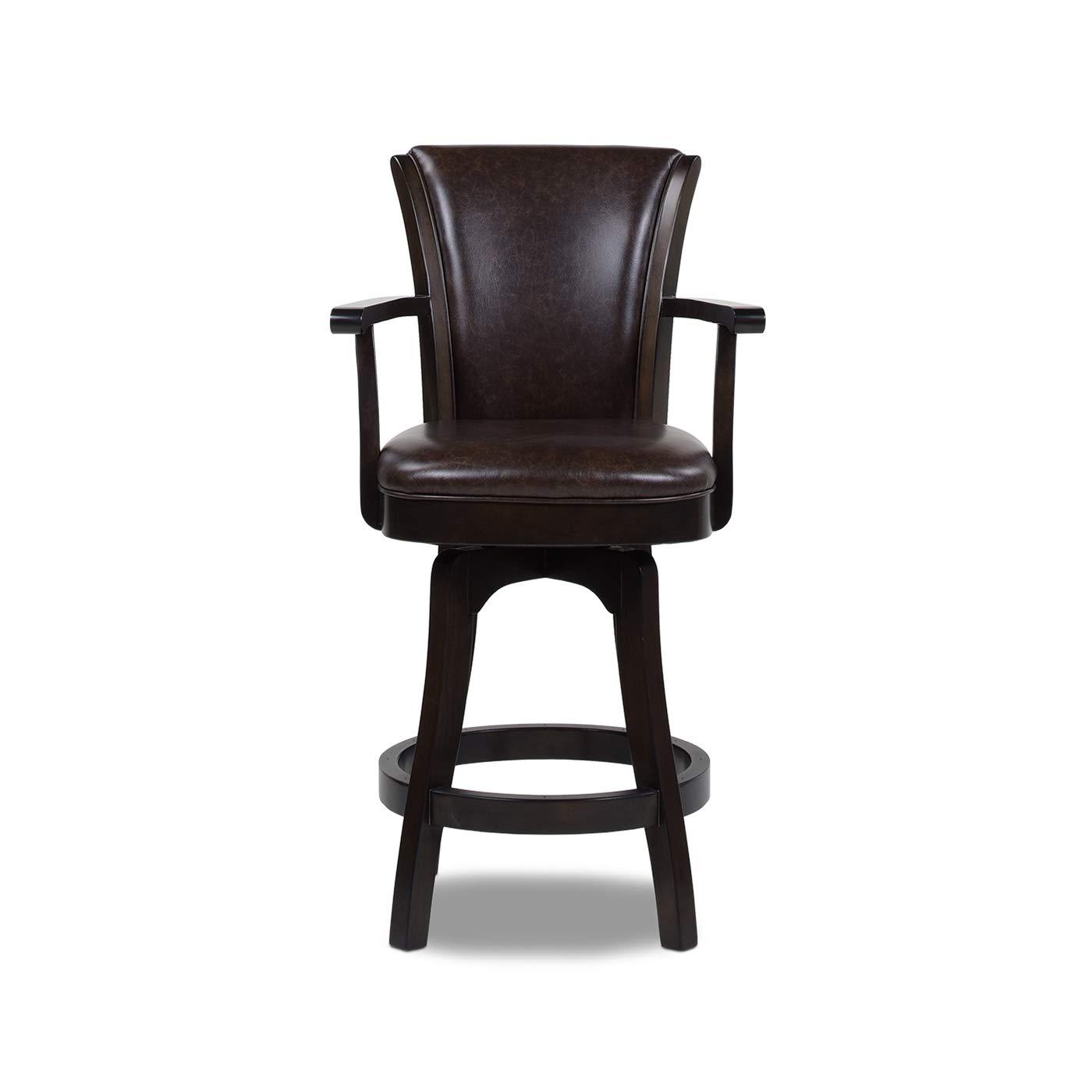 Williams 27" Swivel Counter Height Bar Stool Vintage Brown Faux Leather