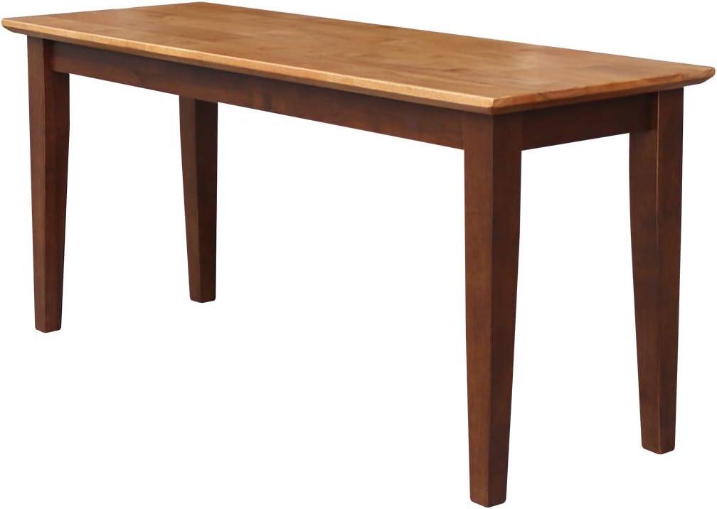 Brookshire Bench - Cinnamon/Espresso - International Concepts: Hardwood Frame, 400lb Capacity, Two-Tone Finish