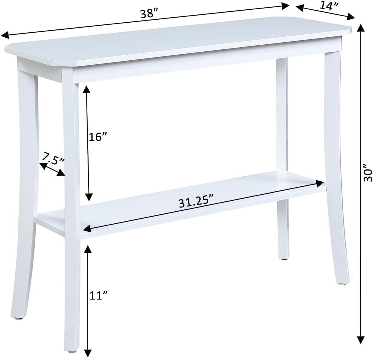 Convenience Concepts Designs2Go Baja Console Table with Shelf, White