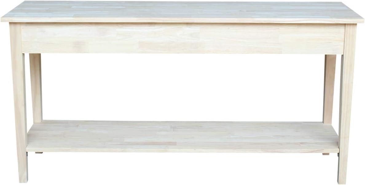 International Concepts 48" Spencer Console Server Table Light Brown: Hardwood Frame, Fixed Shelf Storage