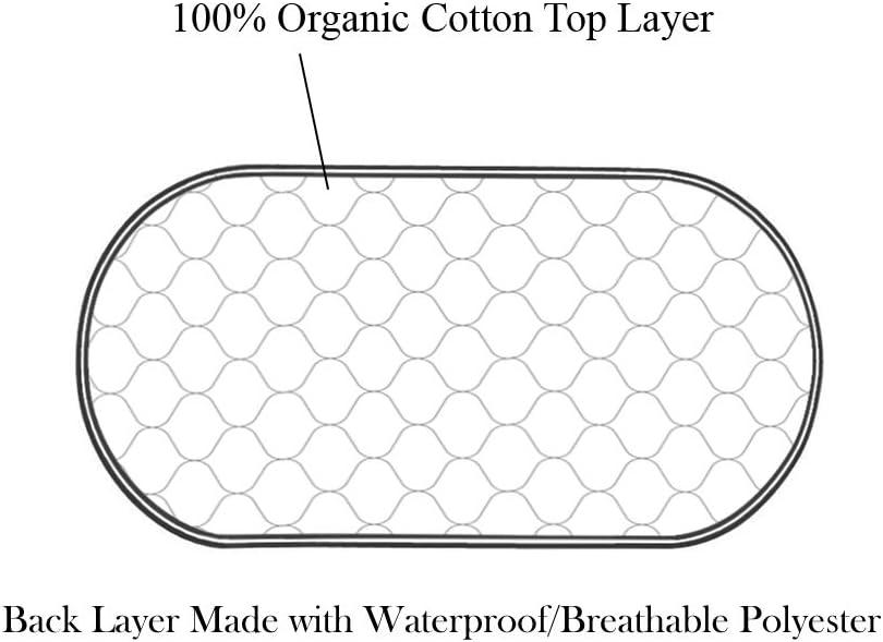 TL Care Waterproof Quilted Playard Changing Table Pads Made with Organic Cotton Top Layer - Natural