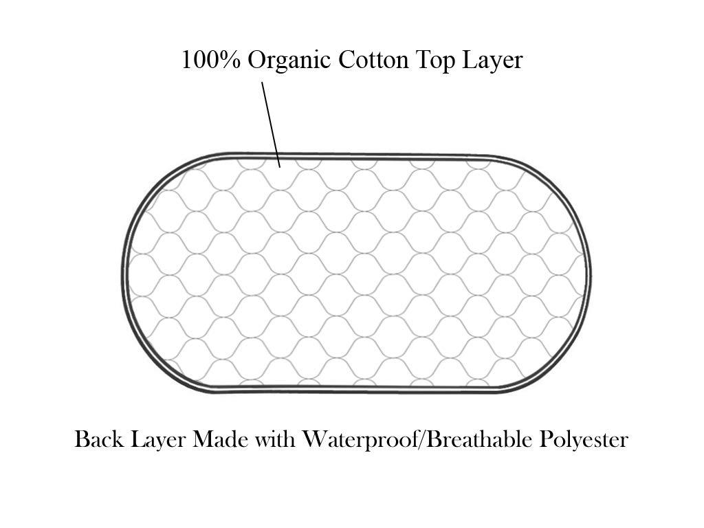 TL Care Waterproof Quilted Playard Changing Table Pads Made with Organic Cotton Top Layer - Natural