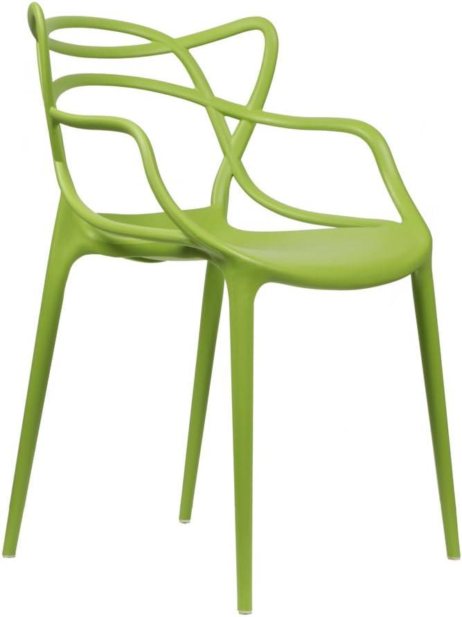 2xhome Set of 2 Modern Dining Chairs | Stackable Indoor or Outdoor Entangled Side Chair | Weather Resistant Plastic for Kitchen, Patio, Restaurant, Yard, Porch, Balcony, Black