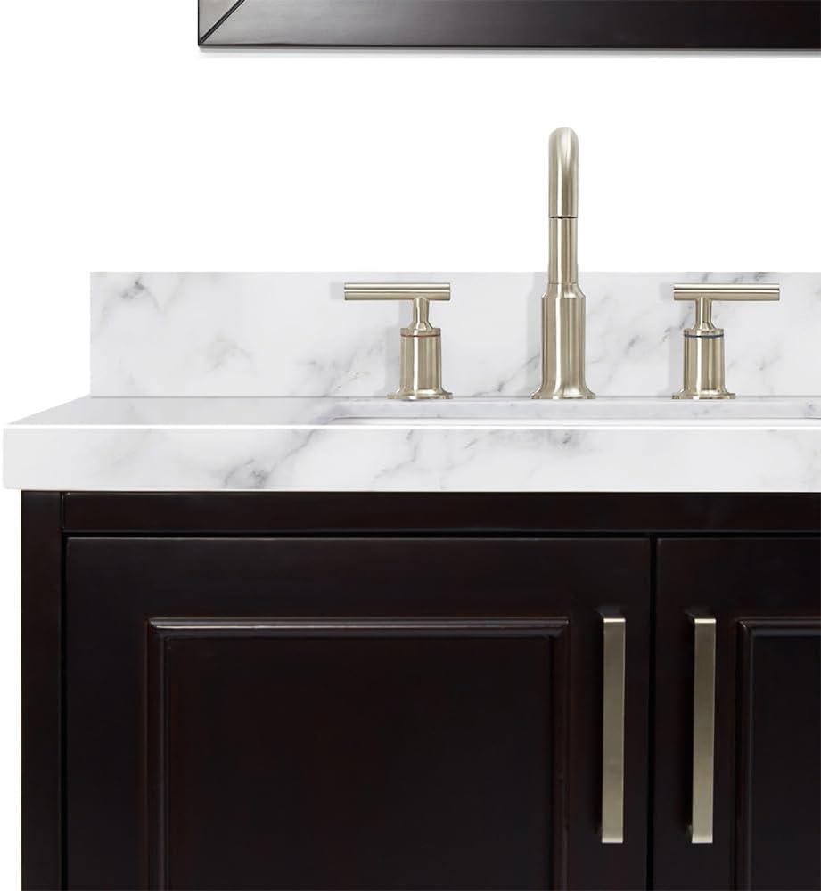 Ariel Stafford 85 in Double Sink Vanity Set in Espresso