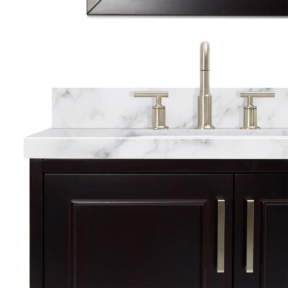 Ariel Stafford 85 in Double Sink Vanity Set in Espresso