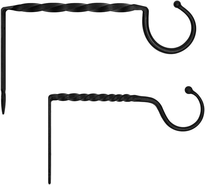 14-Inch Black Wrought Iron Wall Bracket Hook