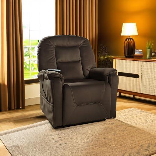 Signature Design by Ashley Contemporary Samir Power Lift Recliner  Coffee