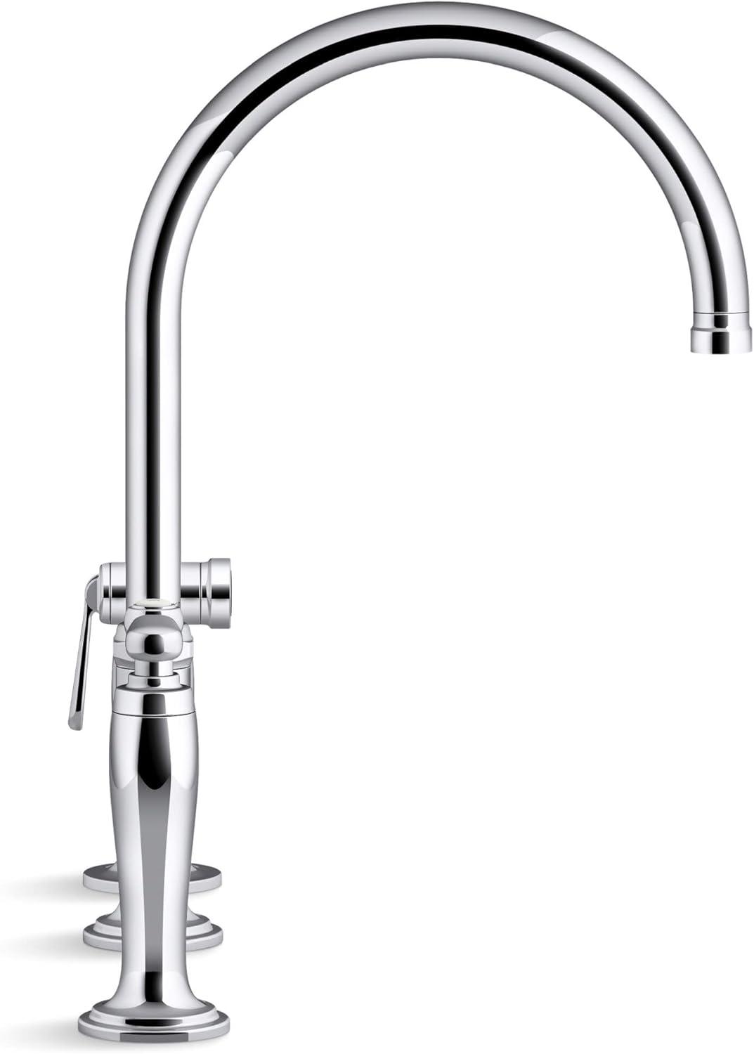 Edalyn by Studio McGee Two-Hole Bridge Kitchen Sink Faucet with Side Sprayer