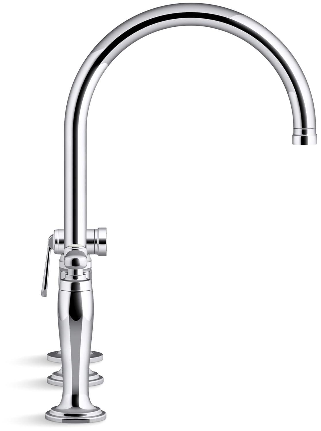 Edalyn by Studio McGee Two-Hole Bridge Kitchen Sink Faucet with Side Sprayer