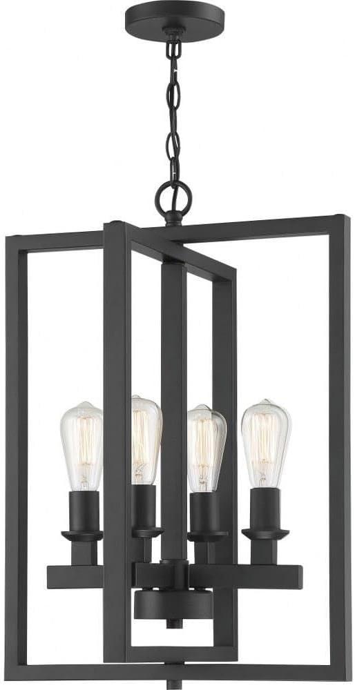 53134-FB-Craftmade Lighting-Chicago - Four Light Foyer in Transitional Style - 18 inches wide by 25.5 inches high-Flat Black Finish    -Traditional