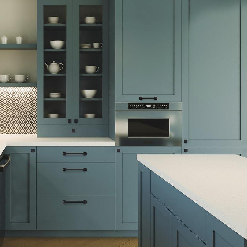 Single Hole Drawer Knobs - 10 Pack Black Cabinet Knobs - Square Dresser Knobs Dresser Handles Closet Door Knobs - Kitchen Cabinet Knobs - Cabinet Hardware