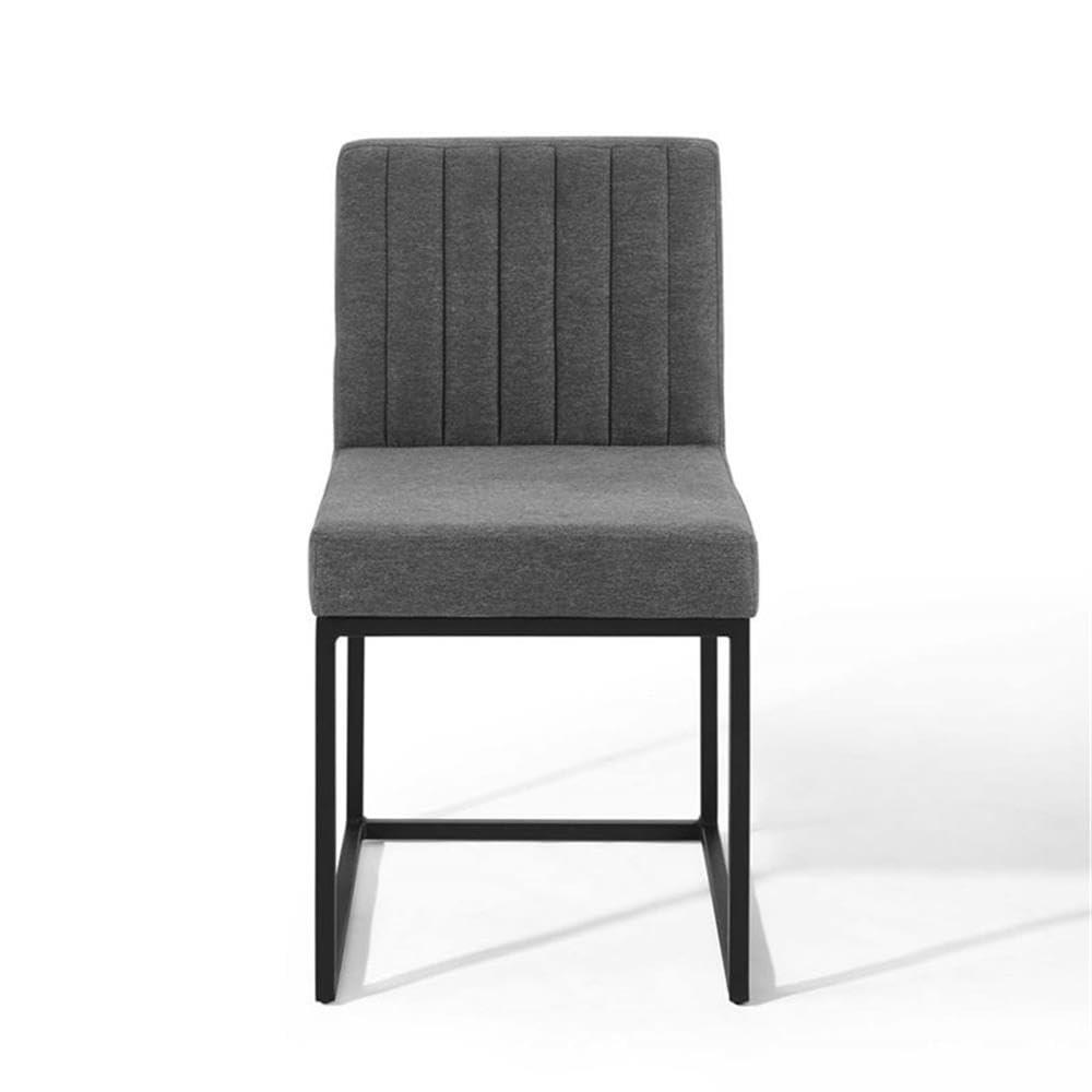 Modway Carriage Channel Tufted Sled Base Upholstered Fabric Dining Chair