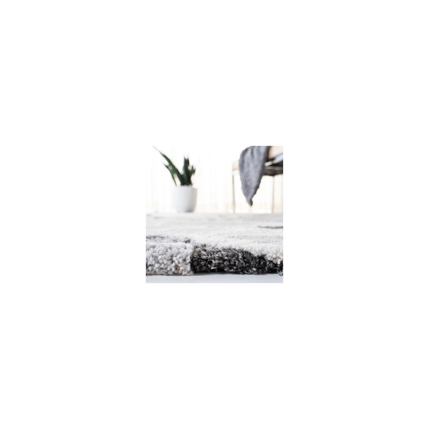 Cyrus Shag CYR121 Power Loomed Indoor Area Rug - Grey/Beige - 8'x10' - Safavieh